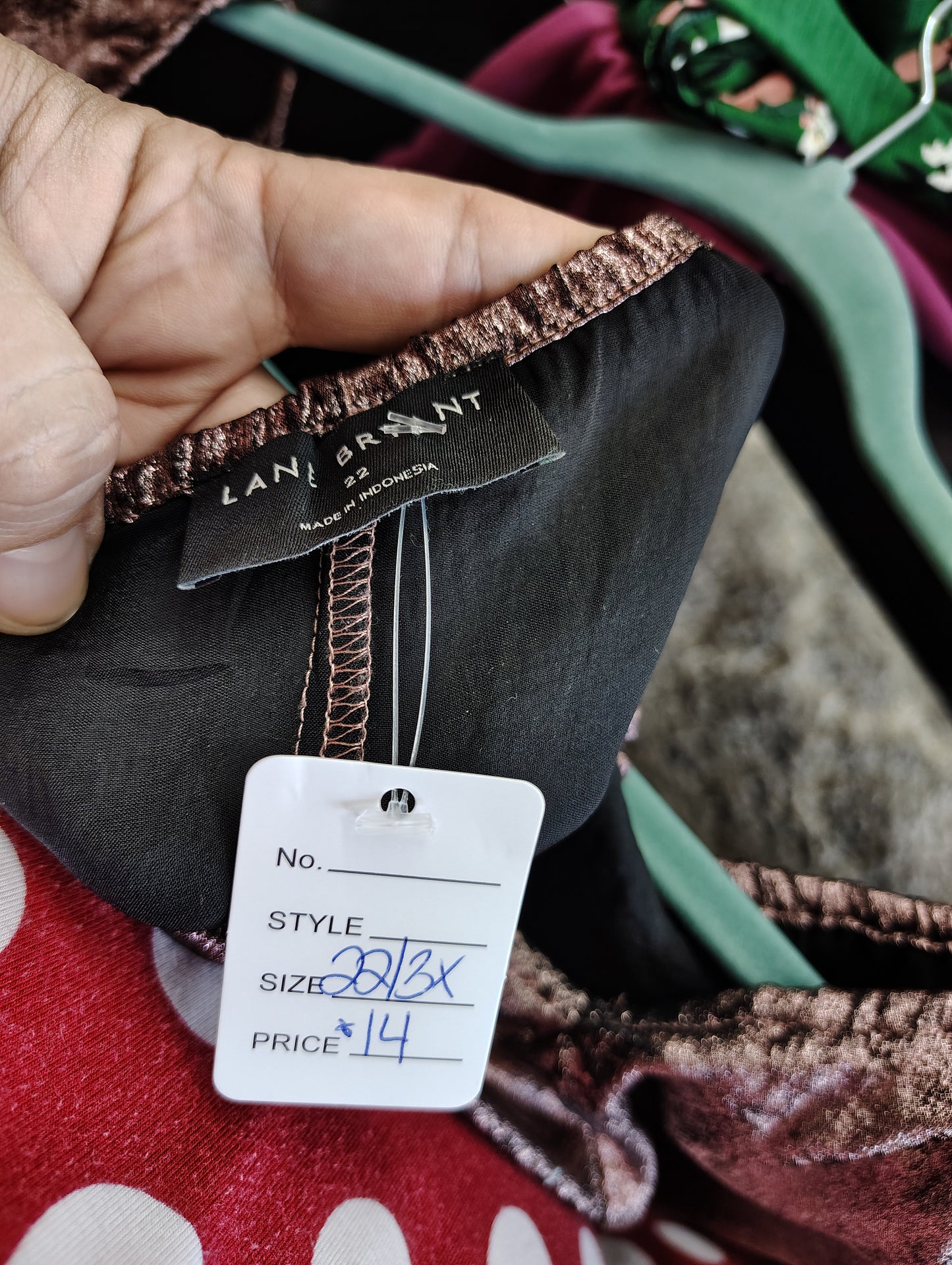 Lane Bryant iridescent rose gold babydoll top 22 3x