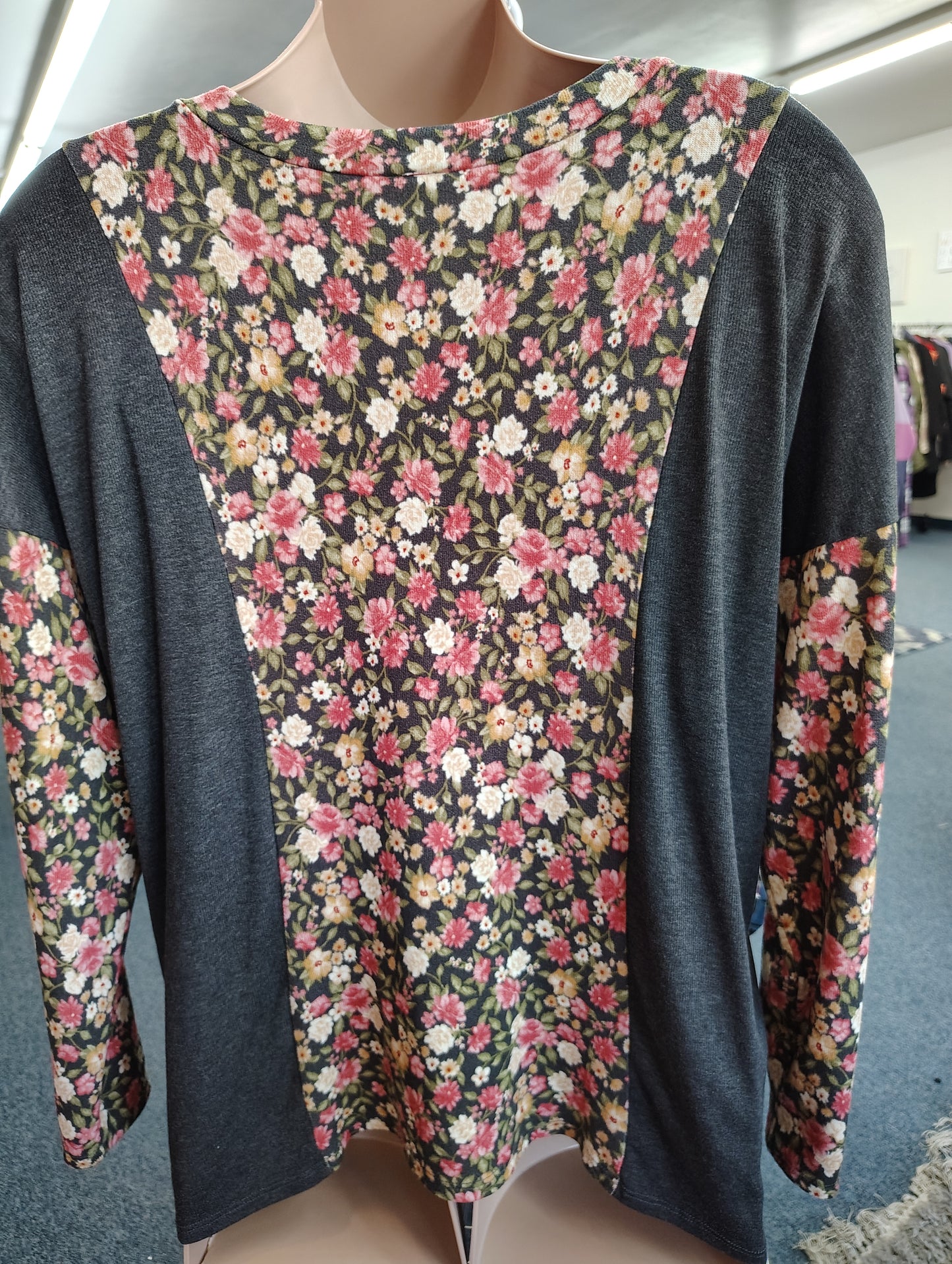 Sew in Love floral soft long sleeve top 3x