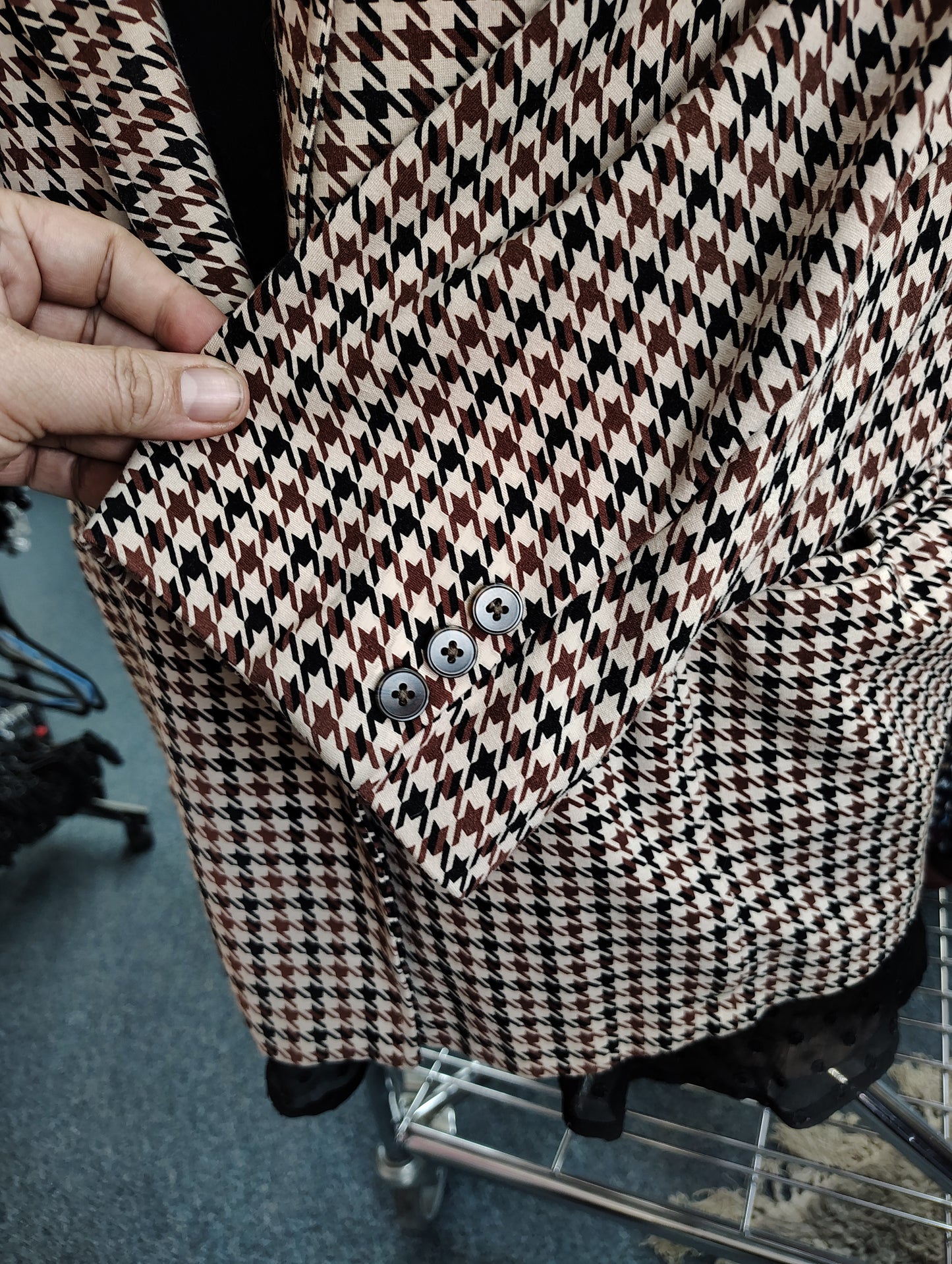 Studio by Torrid brown and black argyle print blazer jacket size 6x