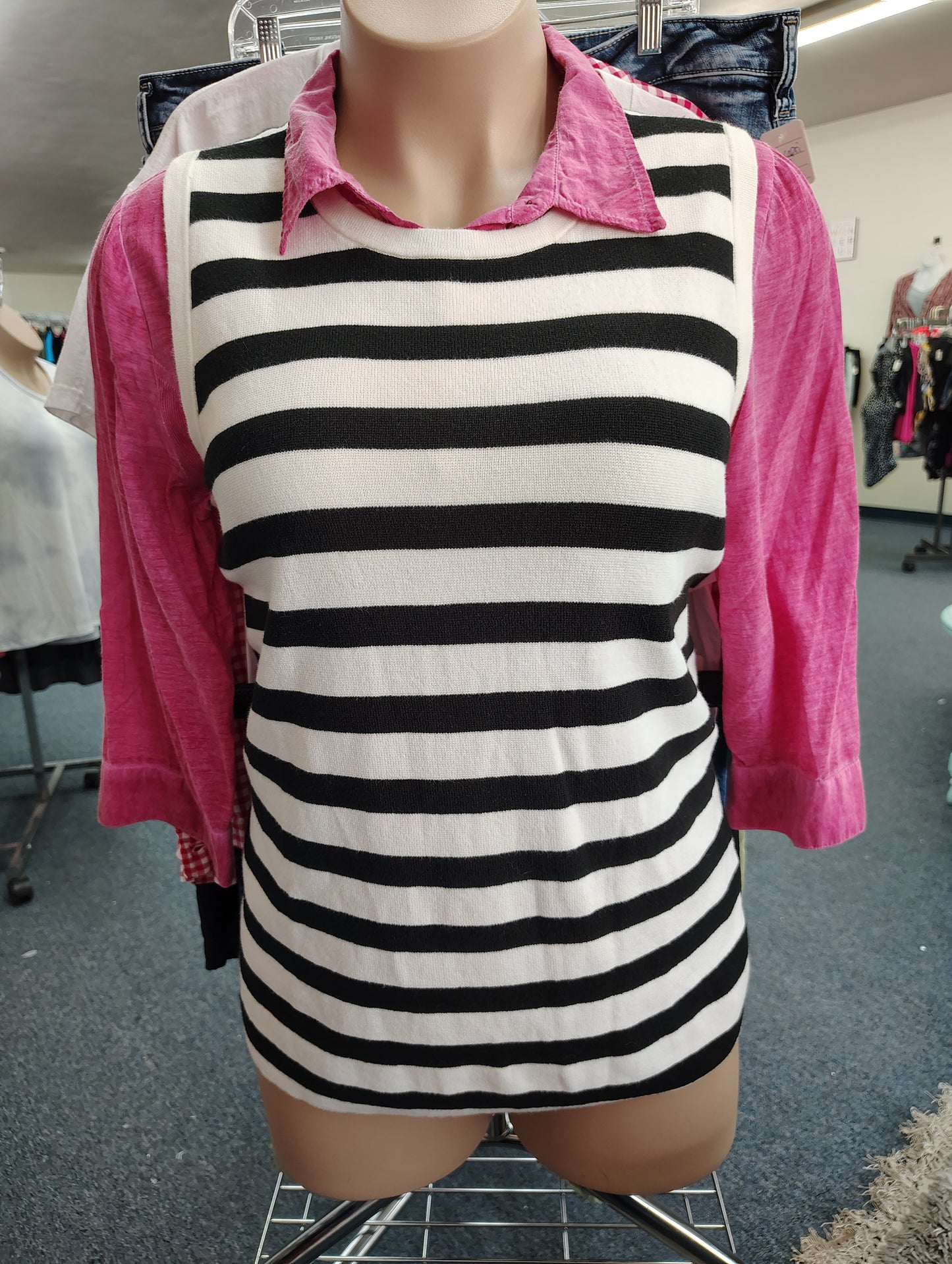 Elisabeth by Liz Claiborne striped knit vest top size 2x