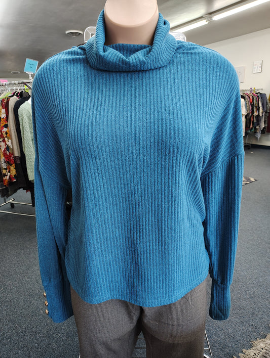 Blue cowl neck sweater size 3x